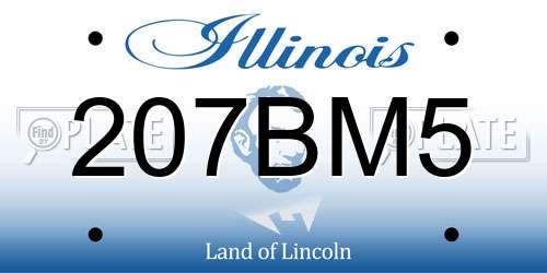 207BM5 Illinois License Plate