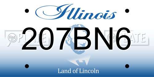 207BN6 Illinois License Plate