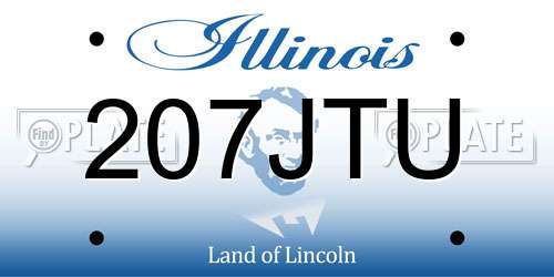 207JTU Illinois License Plate