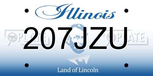 207JZU Illinois License Plate