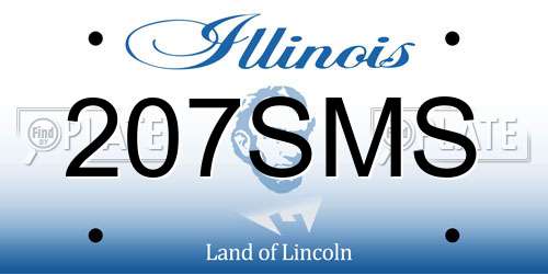 207SMS Illinois License Plate