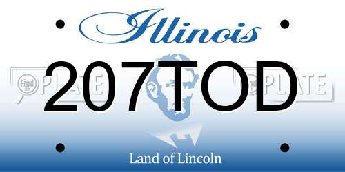 207TOD Illinois License Plate