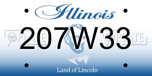 207W33 Illinois License Plate
