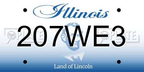 207WE3 Illinois License Plate