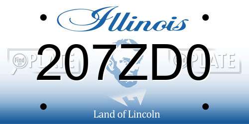 207ZD0 Illinois License Plate