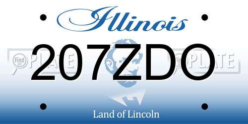 207ZDO Illinois License Plate
