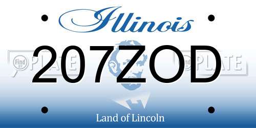 207ZOD Illinois License Plate