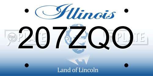 207ZQO Illinois License Plate