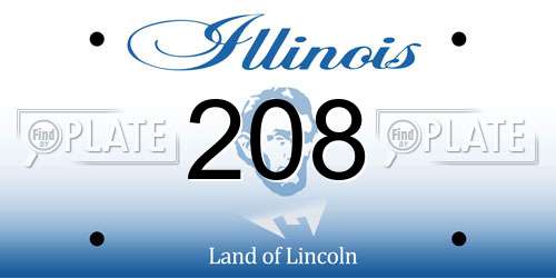 208 Illinois License Plate