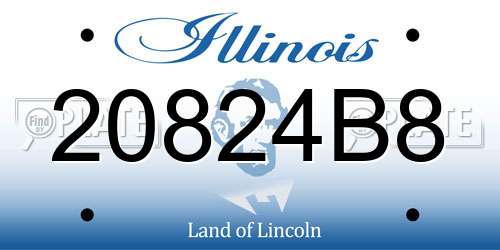 20824B8 Illinois License Plate