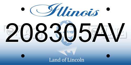 208305AV Illinois License Plate