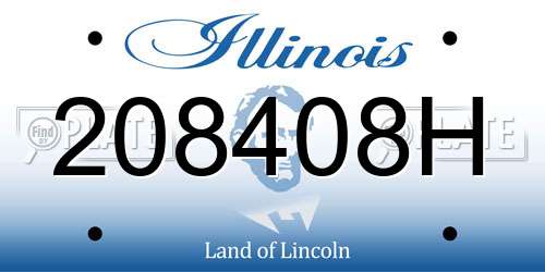 208408H Illinois License Plate