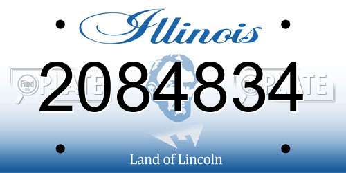 2084834 Illinois License Plate
