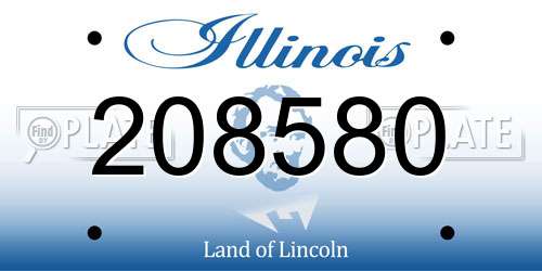 208580 Illinois License Plate