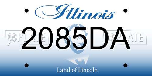 2085DA Illinois License Plate