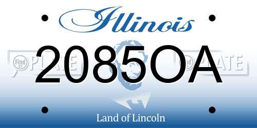 2085OA Illinois License Plate