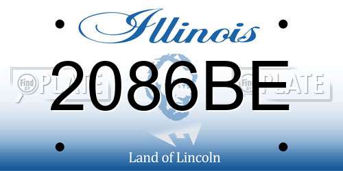 2086BE Illinois License Plate