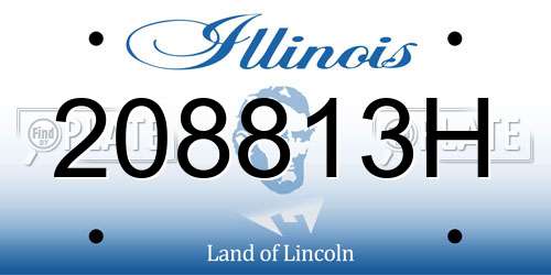 208813H Illinois License Plate