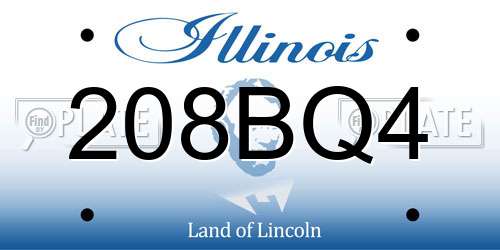 208BQ4 Illinois License Plate