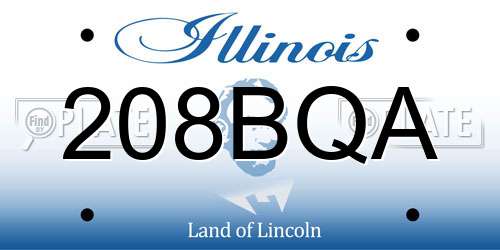 208BQA Illinois License Plate
