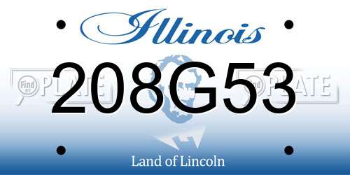 208G53 Illinois License Plate