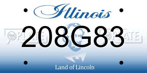 208G83 Illinois License Plate