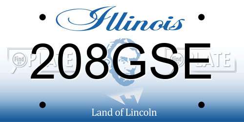 208GSE Illinois License Plate