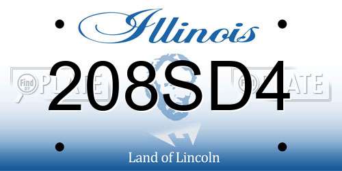 208SD4 Illinois License Plate