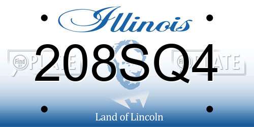 208SQ4 Illinois License Plate