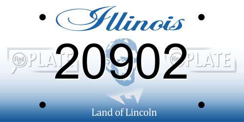 20902 Illinois License Plate