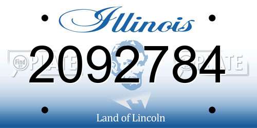 2092784 Illinois License Plate