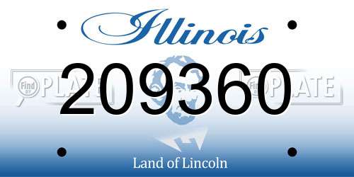 209360 Illinois License Plate