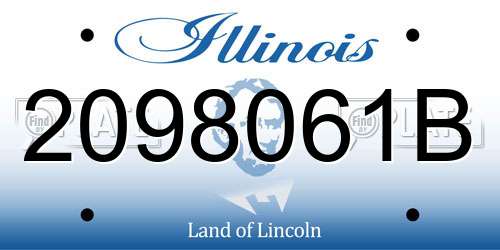 2098061B Illinois License Plate