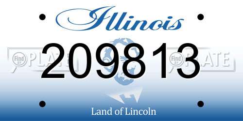209813 Illinois License Plate
