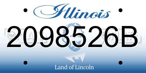 2098526B Illinois License Plate