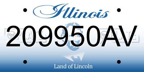 209950AV Illinois License Plate
