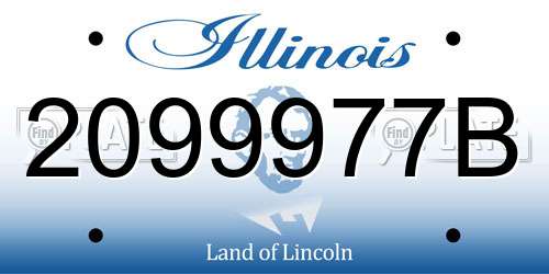 2099977B Illinois License Plate