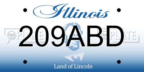 209ABD Illinois License Plate