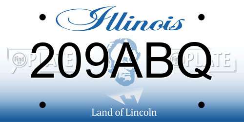 209ABQ Illinois License Plate