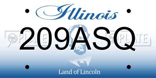 209ASQ Illinois License Plate
