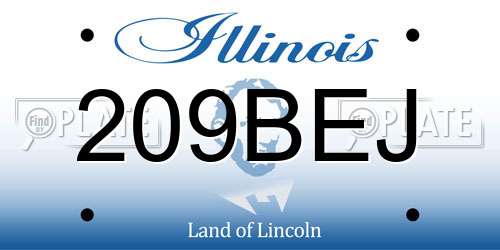 209BEJ Illinois License Plate