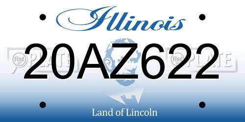 20AZ622 Illinois License Plate
