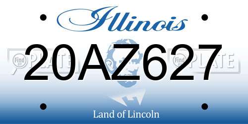 20AZ627 Illinois License Plate