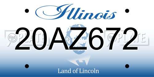 20AZ672 Illinois License Plate