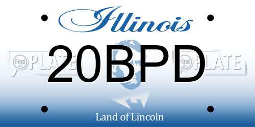 20BPD Illinois License Plate