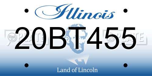 20BT455 Illinois License Plate
