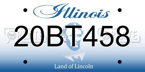 20BT458 Illinois License Plate