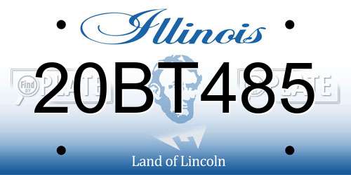 20BT485 Illinois License Plate