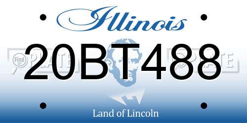 20BT488 Illinois License Plate
