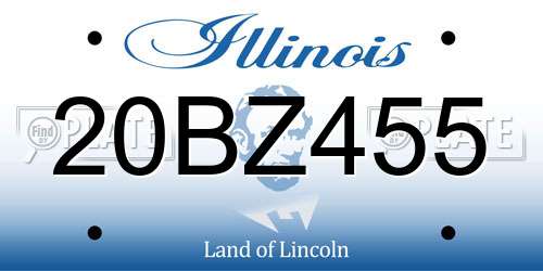 20BZ455 Illinois License Plate
